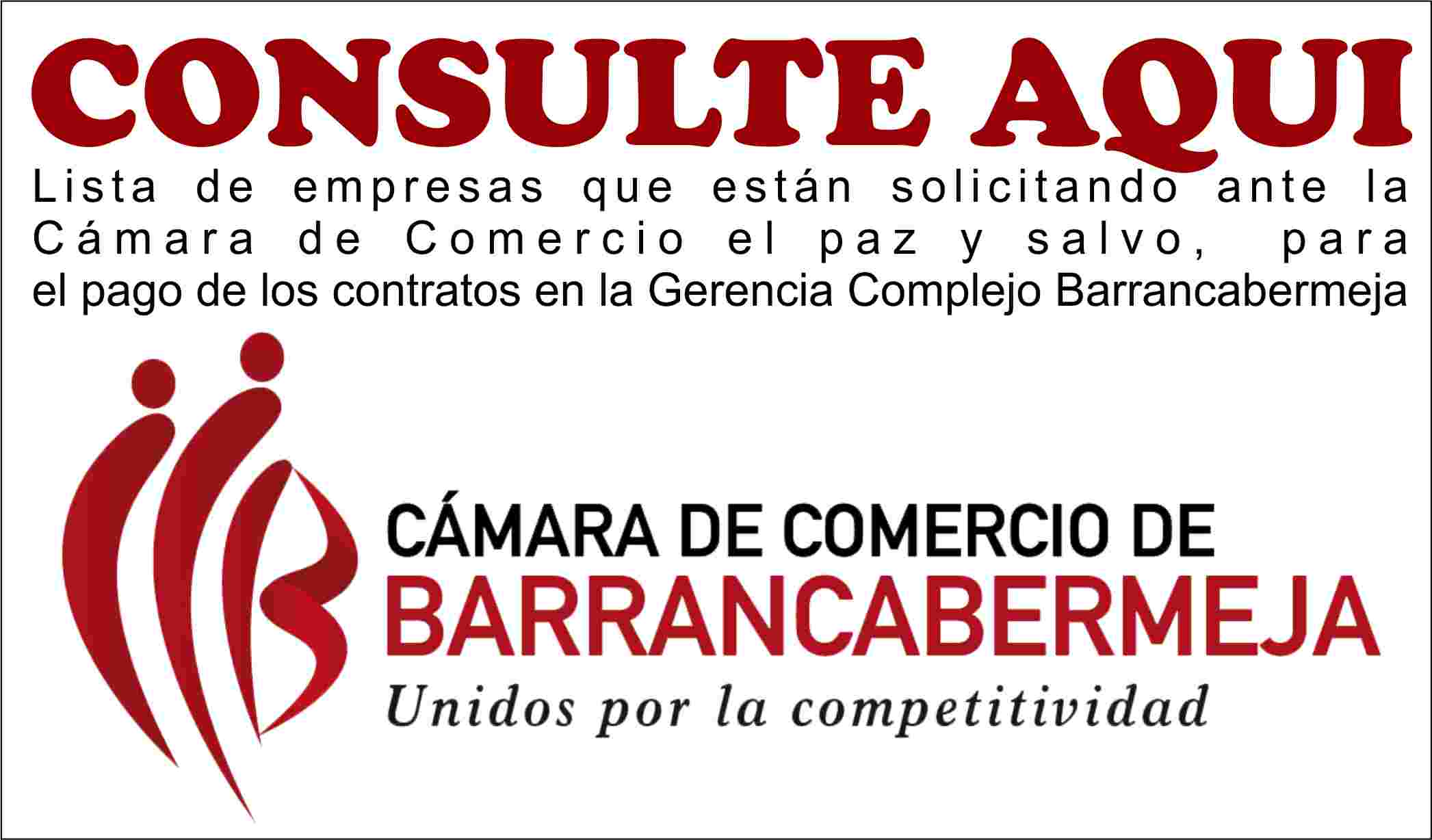 Consulte aquí Paz y Salvo Cámara de Comercio de BcaBja