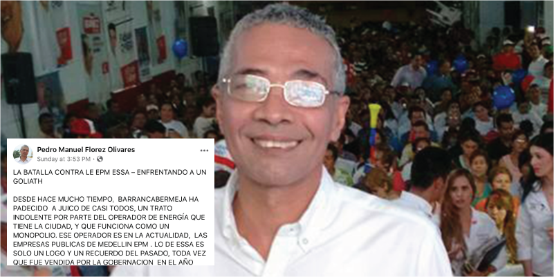 La propuesta de Pedro Flórez contra los abusos de la Electrificadora EPM-ESSA