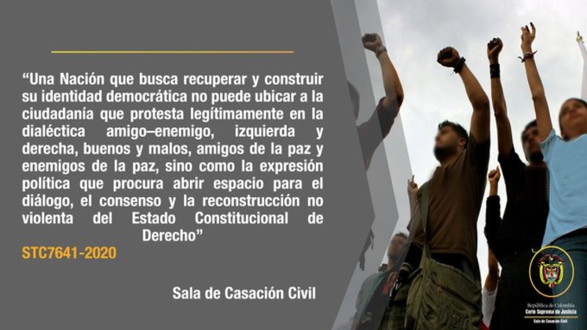Corte Suprema adopta acciones para garantizar el ejercicio del derecho a la protesta pacífica Corte Suprema adopta acciones para garantizar el ejercicio del derecho a la protesta pacífica