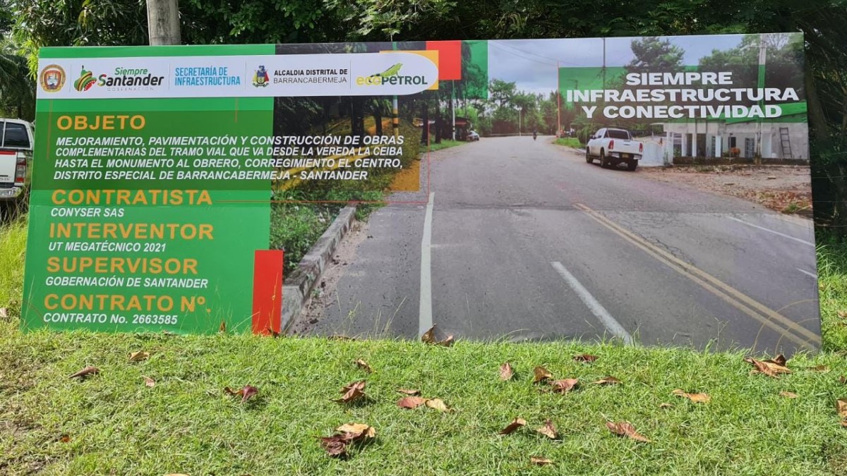 Inició pavimentación de vía desde La Ceiba hasta el monumento al Obrero de El Centro