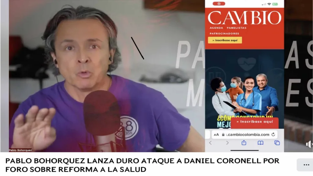 Pablo Bohorquez lanza duro ataque a Daniel Coronell por foro sobre la reforma a la salud