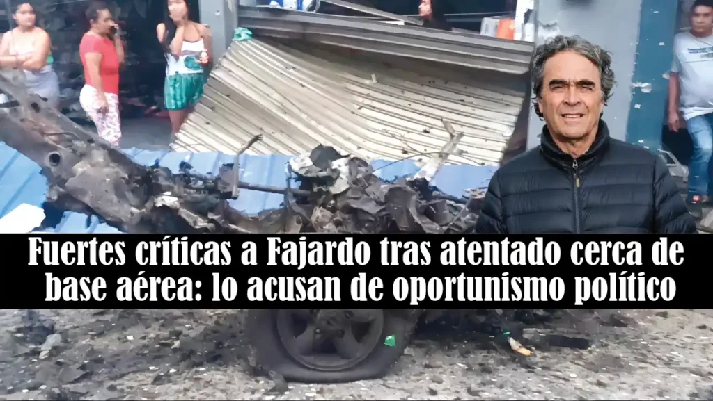 Fuertes críticas a Fajardo tras atentado cerca de base aérea: lo acusan de oportunismo político